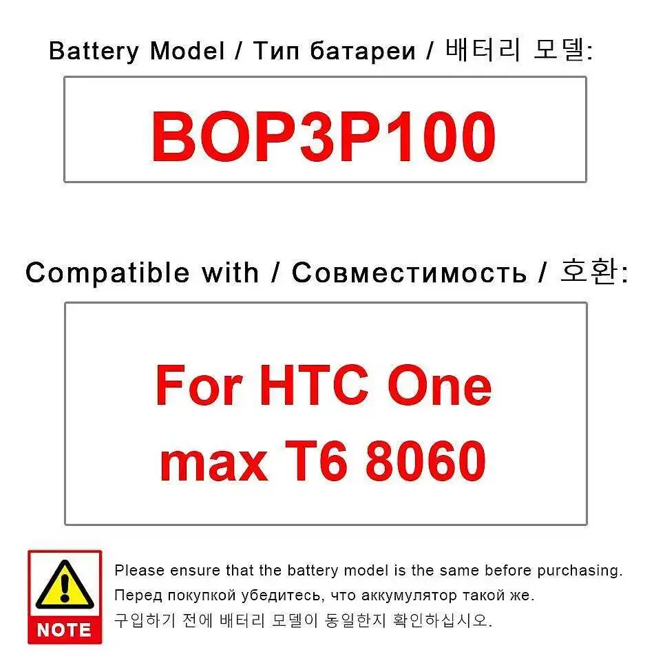 

3300 мАч для Htc One Max T6 8060 BOP3P100 безопасный аккумулятор для мобильного телефона