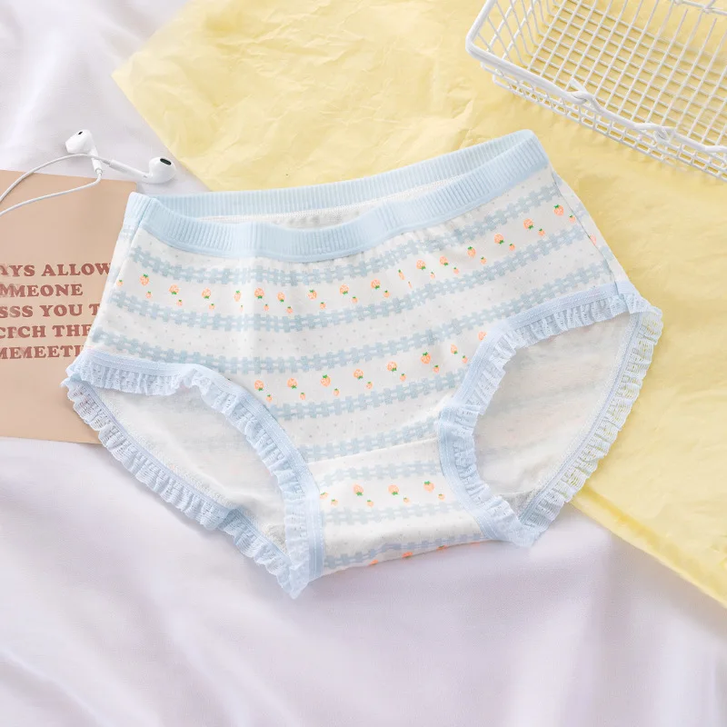 1 قطعة سراويل القطن طالب الكرتون طباعة الملابس الداخلية الفتيات تنفس Underpant الحلو اللباس الداخلي الإناث منتصف الخصر الراحة لينة ملخصات