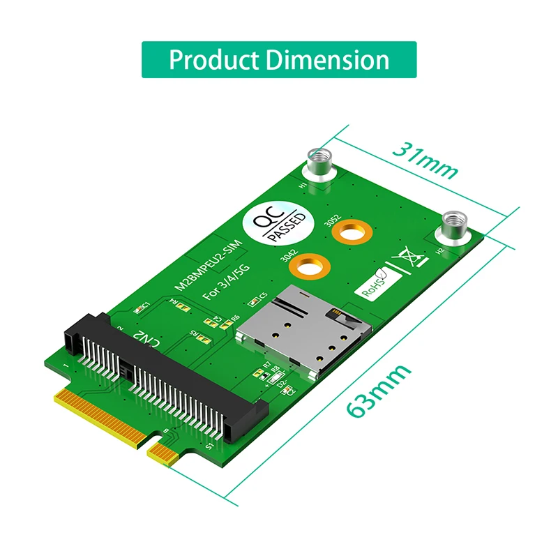 ミニPCi Expressアダプター,SIMスロット付き,ngffキー,ミニカード用インターフェース,フルサイズ,3g,4g,5gモジュール,新品