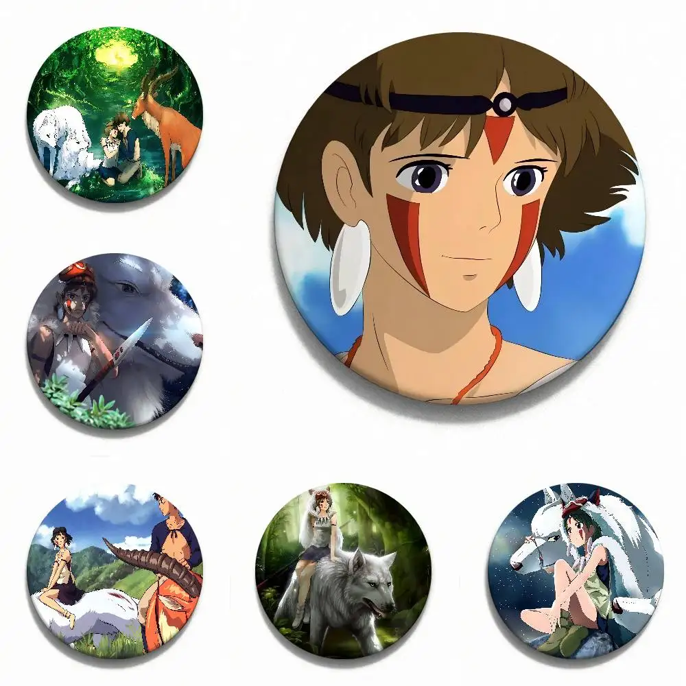 Anime P-Princess M-Mononoke hojalata broche de botón suave insignia de Metal accesorios de joyería personalizados sombrero bolsa solapa A