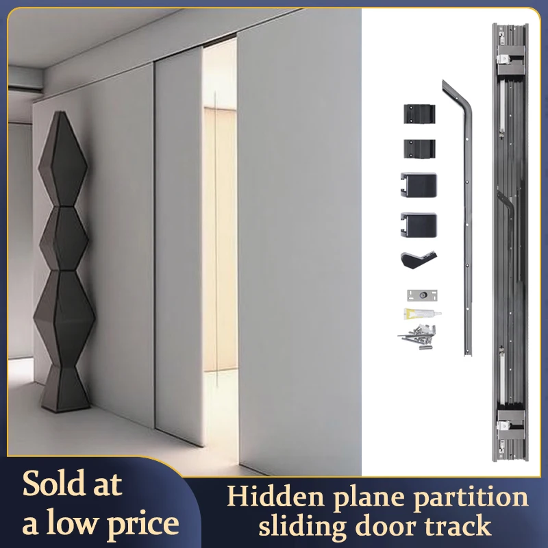Inward-Sliding Bus Door Concealed Sliding Door Track With Buffered Hanging Variable Track For Wardrobe Closet Bedroom And Wall