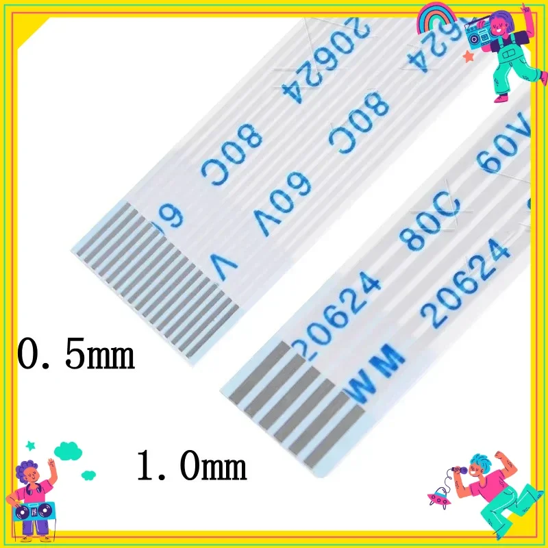 10PCS Flat Flexible Cable FFC FPC AWM 20624 80C 60V VW-1 FFC-0.5MM 1.0MM 4/5/6/8/10/12/14/16/18/20/24/26/30/32 Pin  Connector