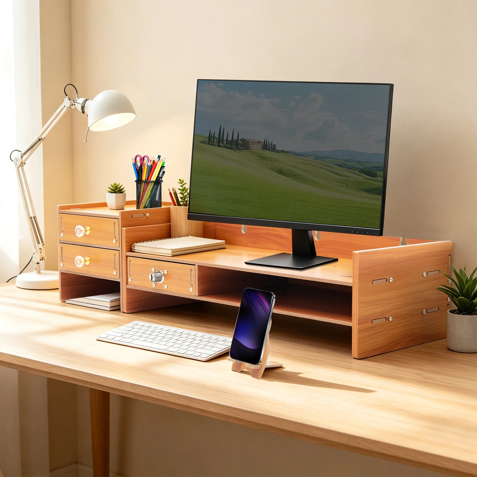 Support d'écran ergonomique en - Monitor Riser Wood avis et prix