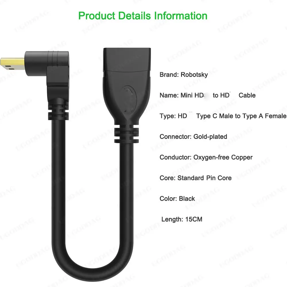 Адаптер HDMI-совместимый с Мини HDTV штекер на HDTV гнездо кабель адаптер угол 90 градусов HD удлинитель для планшетного ПК камеры