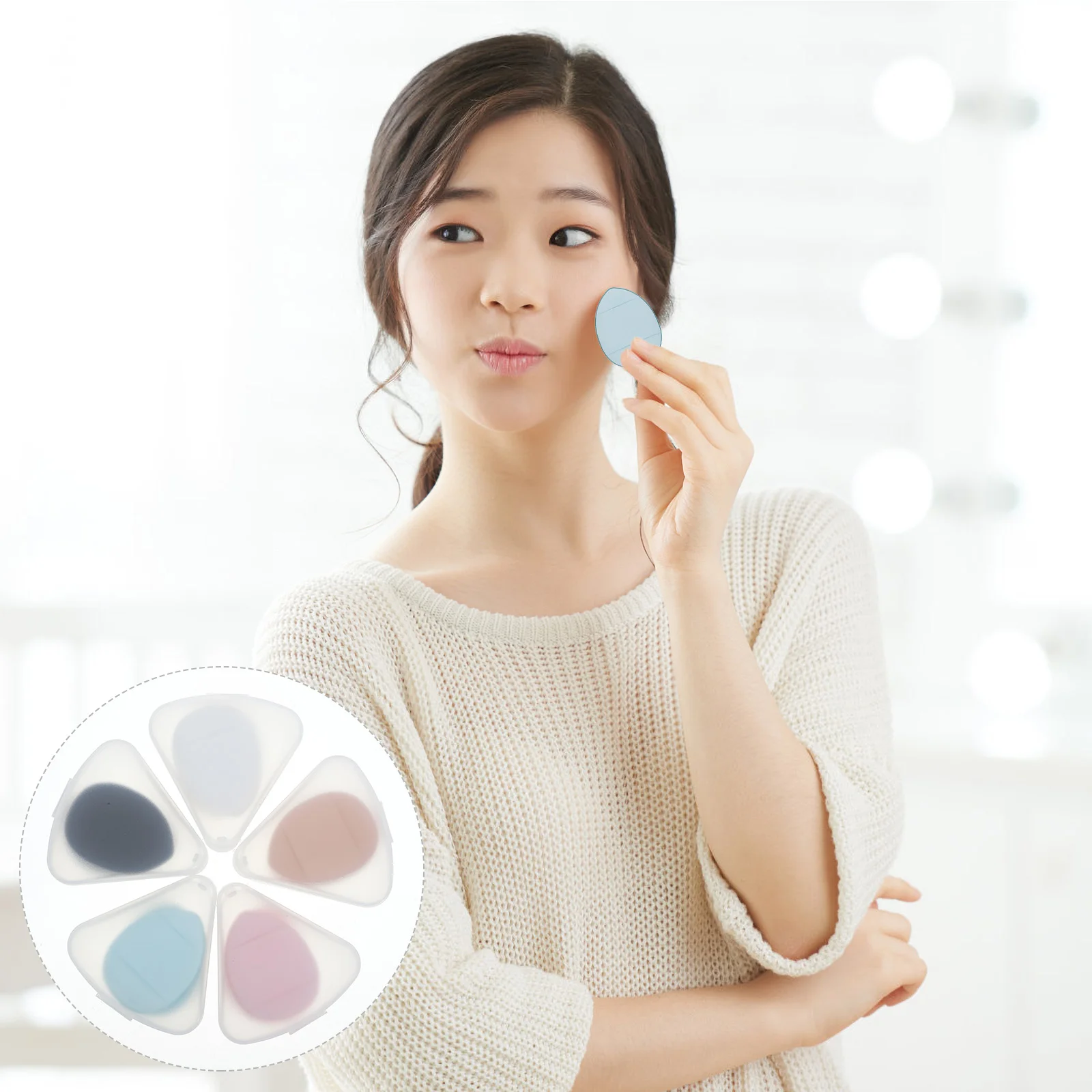 

15pcs Small Makeup Puff Compact Face Powder Pads For Blending Foundation Touch-Up Beauty Tools Cosmetics Sponge