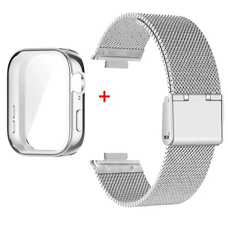 สร้อยข้อมือสําหรับ Huawei Fit 3 สาย Milanese Huawei Watch Fit 3 เคส Huawei Fit 3 สายนาฬิกาป้องกันหน้าจอ