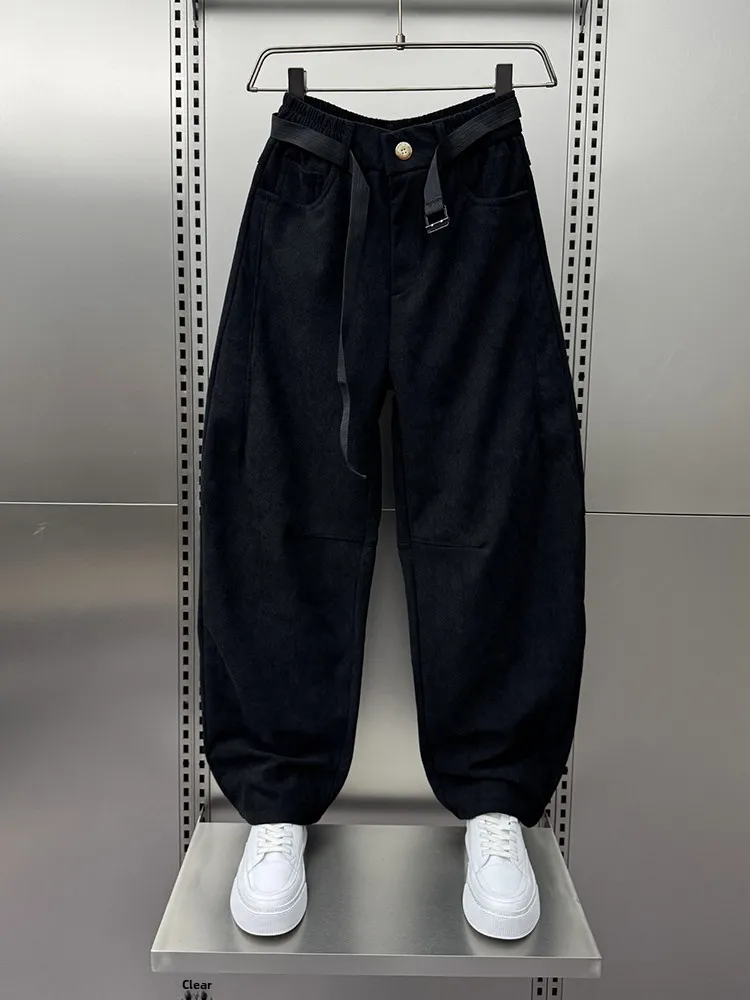 

Мужские повседневные брюки American Casual Bent Knife с флисовой подкладкой, свободные, прямого кроя, широкие спортивные штаны