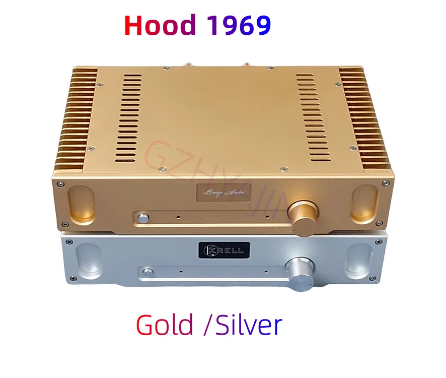 

Latest BRZHIFI class A Hood 1969 power amplifier Gold / Silver