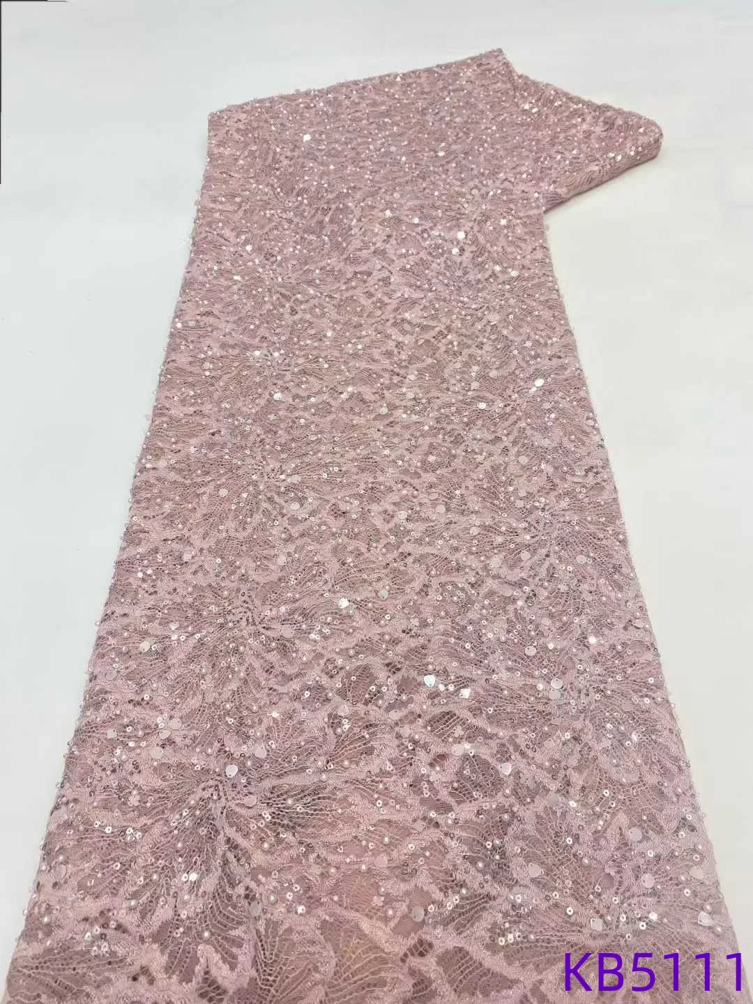 

Gold Sequence Chantilly Lace Fabrics African Lace Fabric 5 Yards High Quality 2025 Beaded Embroidery Fabric For Sewing KB5111