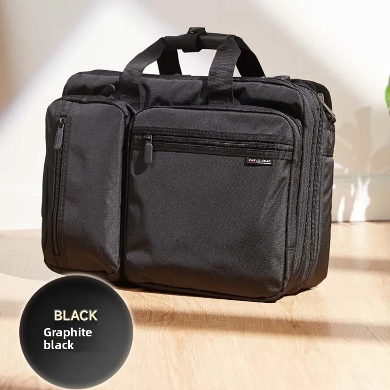 15.6 Inch Expandable Laptop Backpack Black Convertible Travel Briefcase with 3 Digit Combination Lock Dual Compartments for Work