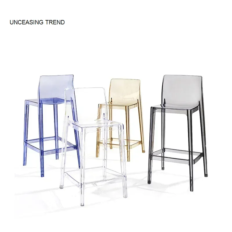 Акриловый прозрачный барный стул, высокий пластик, простой современный дизайнерский стул для ног, кресло с откидной спинкой для кафе, напольные стулья, мебель для комнаты