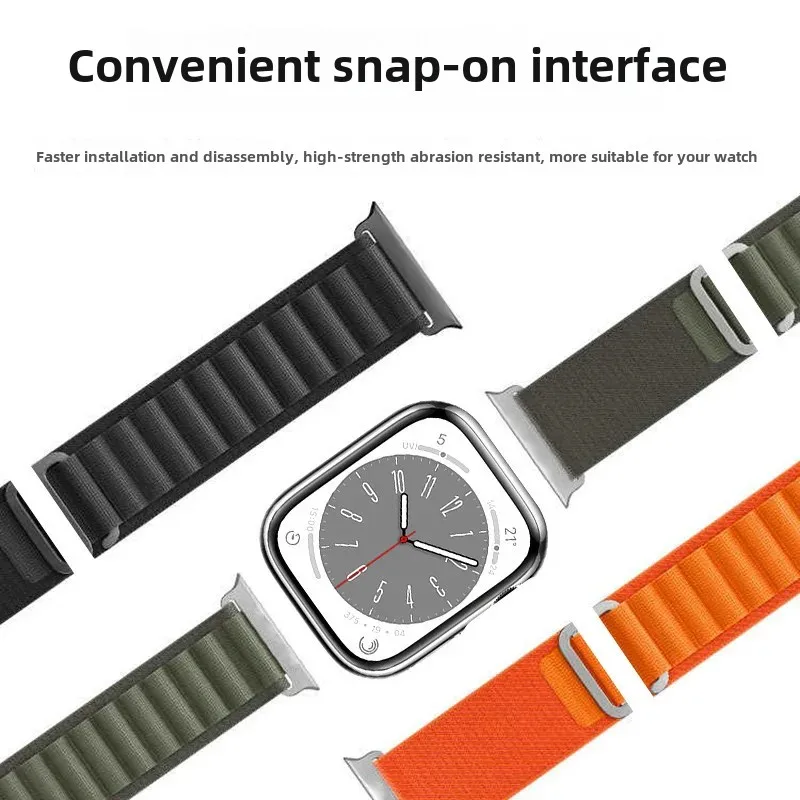 10pcs/lot Fashion Alpine Nylon Loop Strap for Apple Watch S9 Smart Watch Strap Braided Ultra 8 /7/6