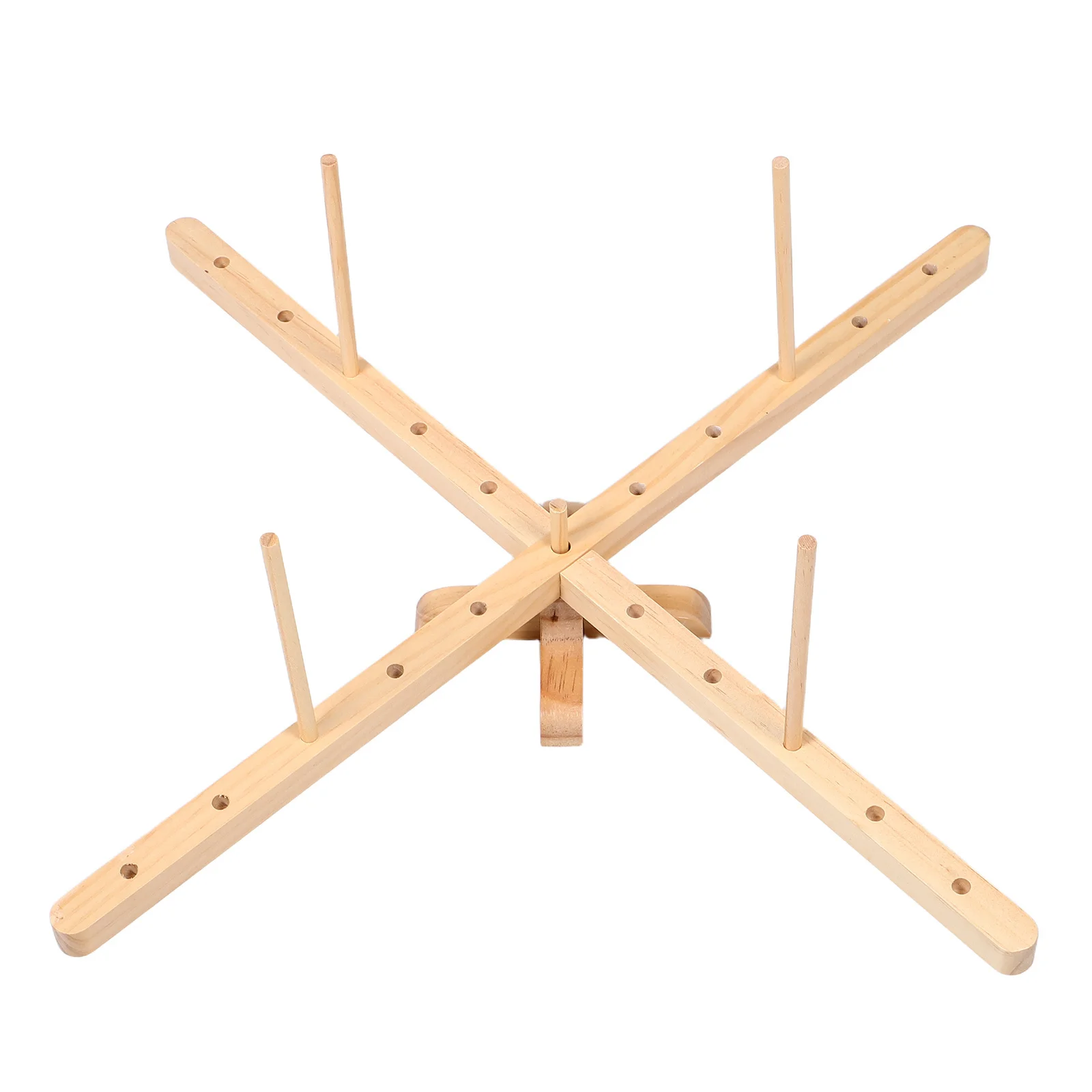 

1pc Wooden Swift Winder Tool Rotatable Wood Holder For Hand Knitting Compact Winding Rack Small Portable Yarn Organizer -