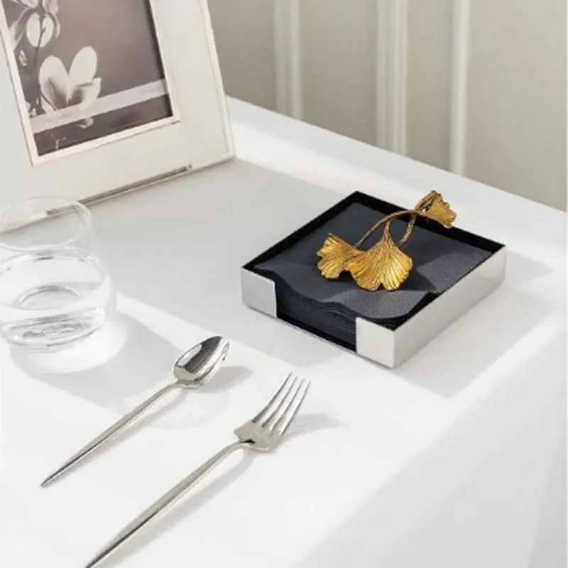 Nordic Style Square Tissue Box Holder Luxury Napkin Storage Container for Hotel Restaurant Commercial Use Home Decor Craft
