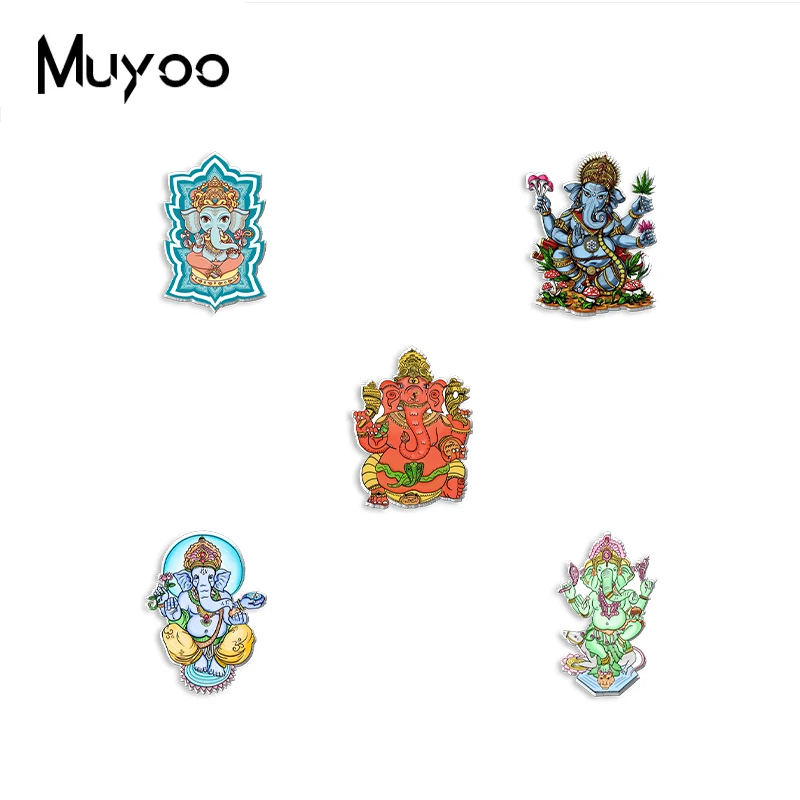 2023 New Arrival Fashion Ganesh Hindu God Elephant, Buddha, Yoga, Ganesha Handcraft Epoxy Acrylic Resin Lapel Pins Badge Pin