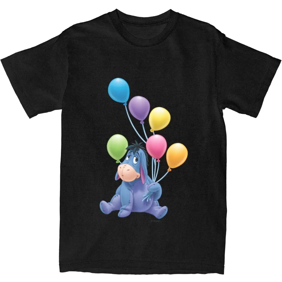 Eeyore 7 Winnie The Pooh Balloon T Shirt Male Classic Cotton T-Shirts Beach O-Neck Novelty Tee Shirt Pattern Oversized Tops