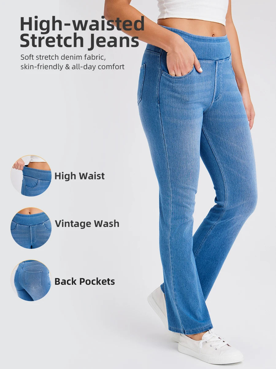 Muyafei Women High Waist Stretch Skinny Jeans Ankle Length Tummy Control Casual Figure Flattering Comfortable Fashion Daily Wear