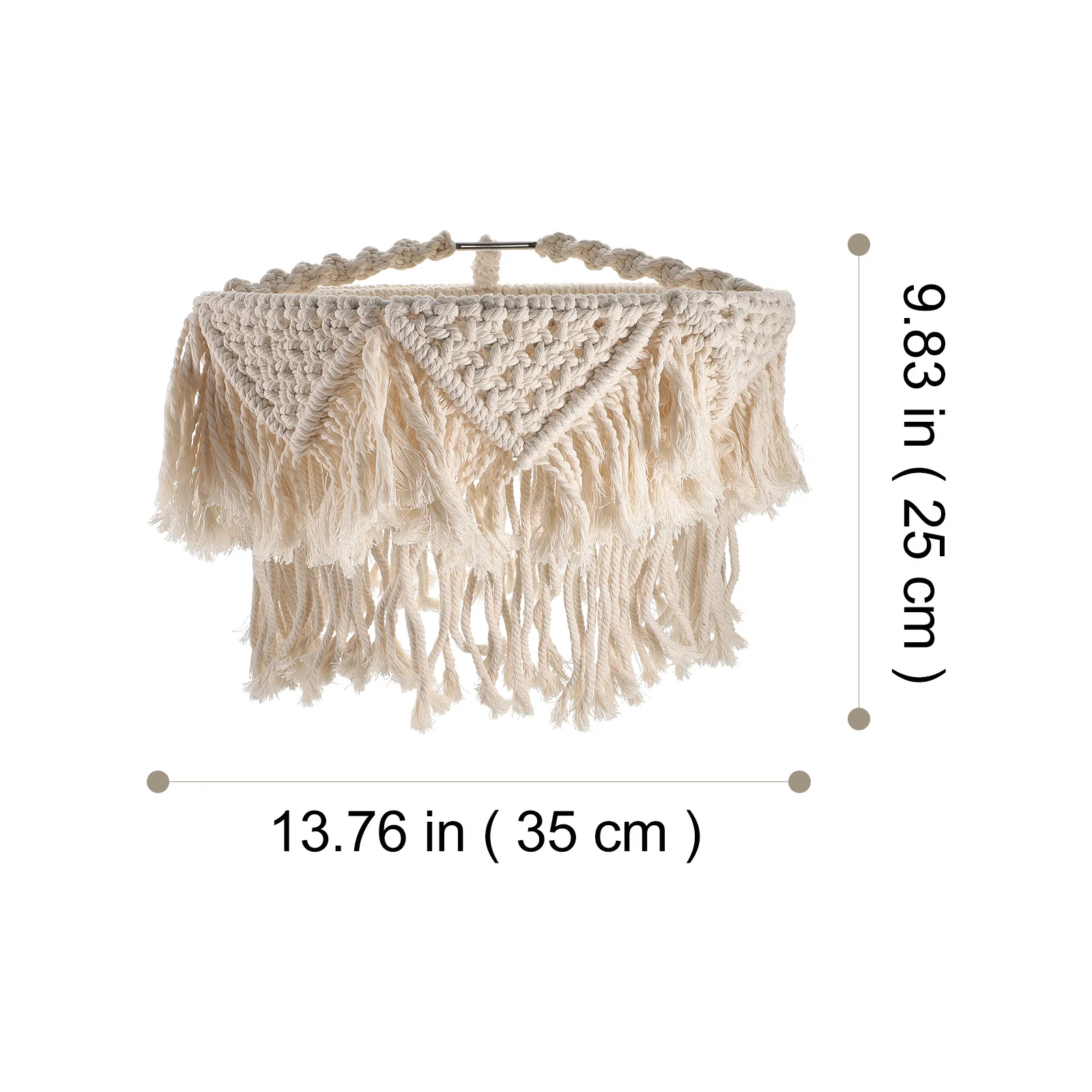 Bohemian Cotton Woven Macrame Lamp Shade Ceiling Hanging Pendant Light Cover Decorative Indoor Lighting Macrame Lamp Shade