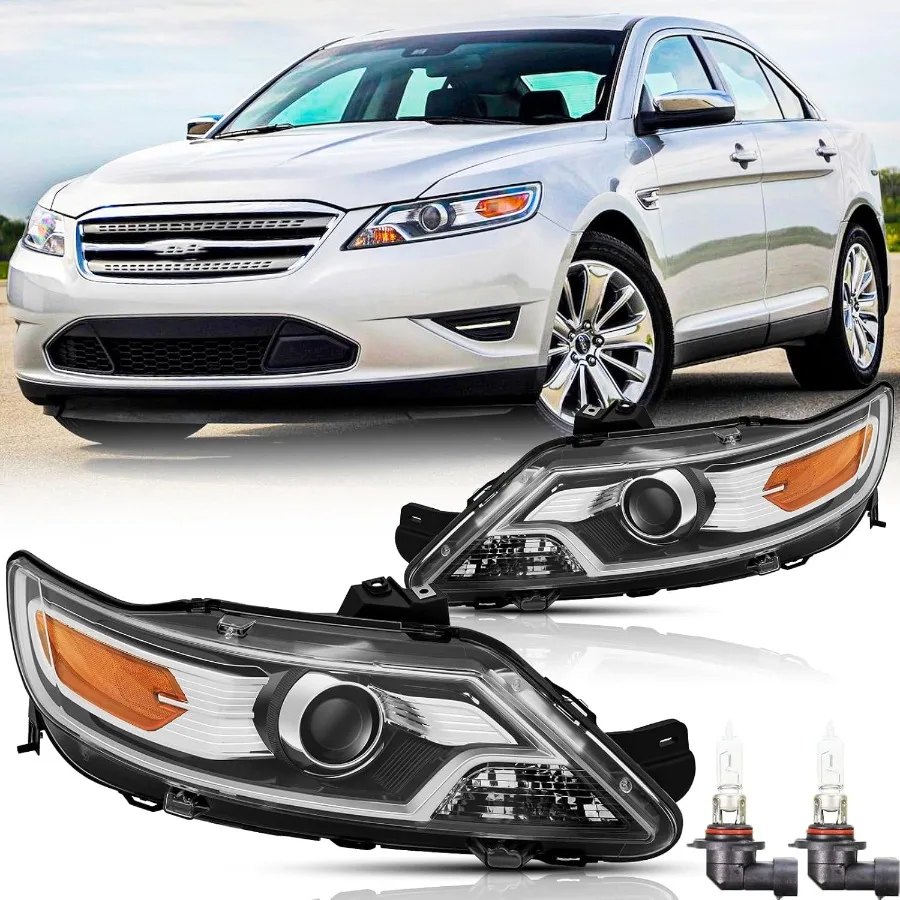 

Фары в сборе с лампочками для 2010 2011 2012, галогенные фары Taurus, замена фар со стороны водителя и пассажира P