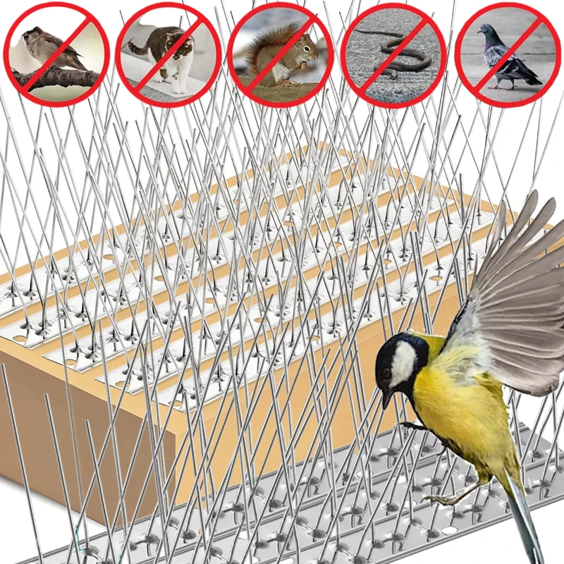 

Pigeons Spikes Stainless Steel Cat Birds Repellents Bird Deterrent Spikes Anti-Climbing Wall Nails for Garden Roof Fence Balcony