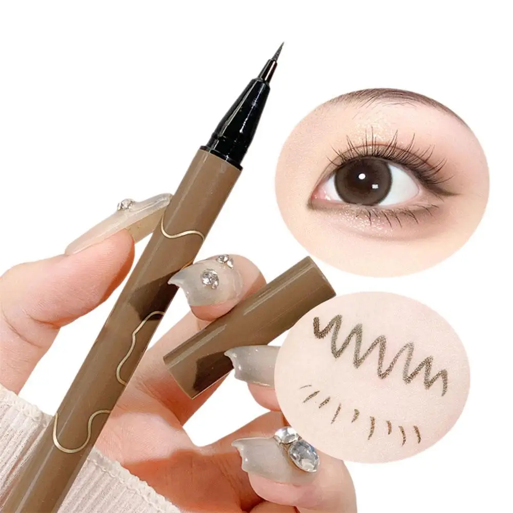 Ultra cienki wodoodporny Eyeliner w płynie koreański makijaż dla kobiet szybkoschnący gładki Eyeliner długotrwały dolny długopis do rzęs Cosmet Z8z4