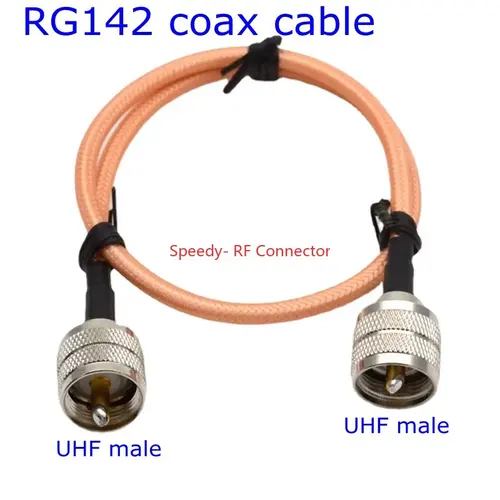 Imagen 1 del producto Cable doble blindado RG142, enchufe macho UHF PL259 a conector macho UHF PL259, adaptador de puente Coaxial RF recto, nuevo