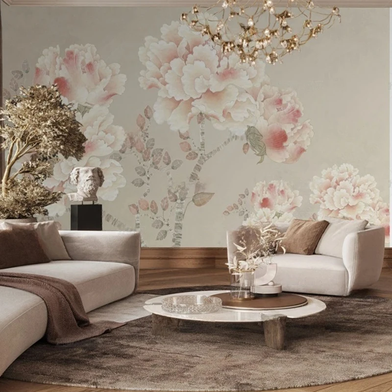 MU8716   Custom A symbolic picture of the flower and bird peony Wallpaper for Living Room TV Background Sofa Wall Decor
