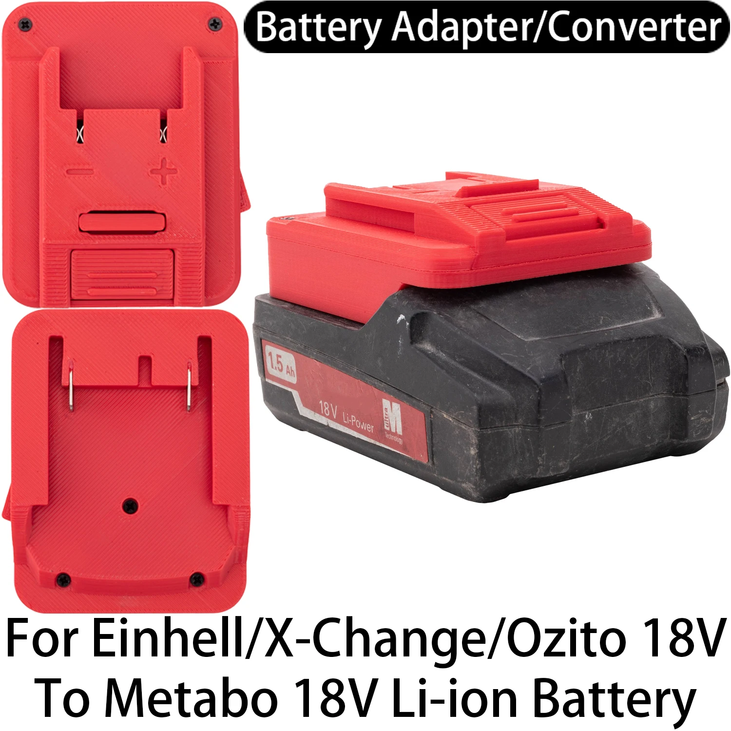 

Adapter Converter For Einhell/OZITO 18V Li-ion Tool To Metabo 18V Li-ion Battery Adapter Converter Power Tool Accessory