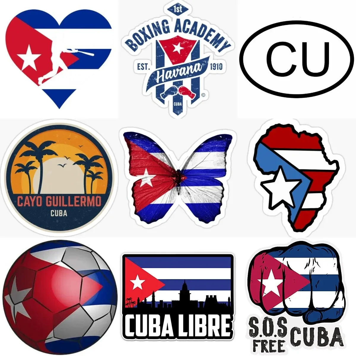 

Cuba CU Flag Map Sticker for Covered Scratch Decorate Laptop Motorcycle Car Window Wall Room Table Fridge Decal Accessories