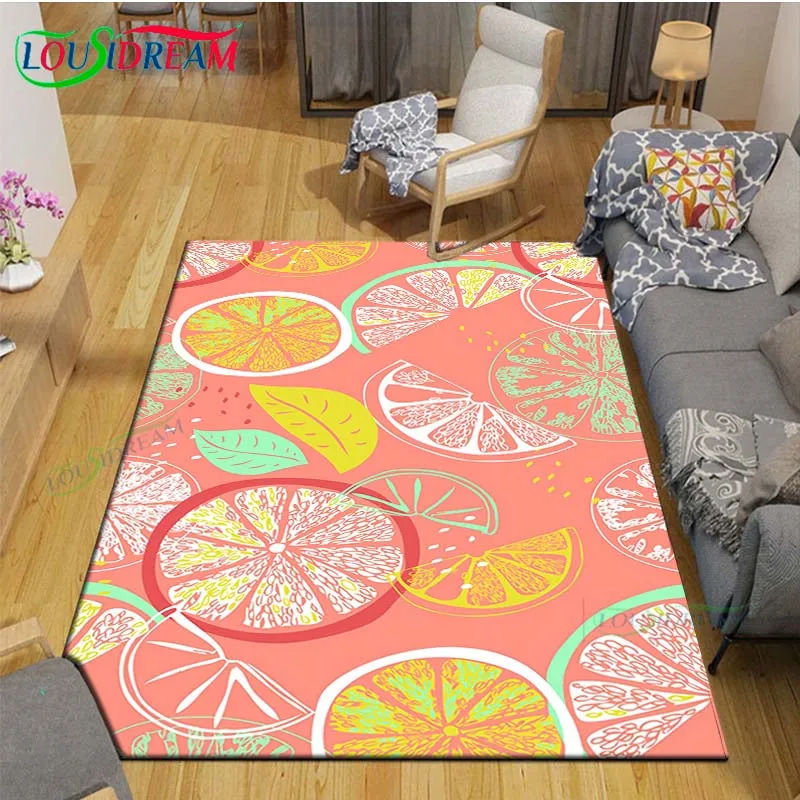 Alfombras impresas de papel tapiz de frutas variadas de moda, sala de estar, área de Bar, alfombrillas de dormitorio, Alfombra de Yoga, alfombra grande para exteriores, decoración