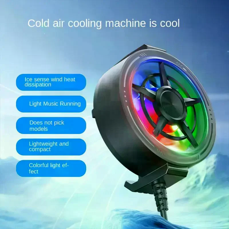 Clip On Phone Cooler Fan Rgb Light Usb Powered Mobile Phone Radiator Fast Heat Dissipation For Gaming Live Streaming