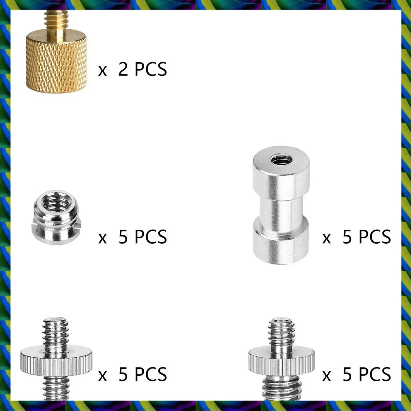 اليومية 44 حزمة كاميرا المسمار محول 1/4 إلى 1/4 المسمار 1/4 إلى 3/8 ترايبود المسمار محول محول برغي نحاسي محول حنفية المسمار