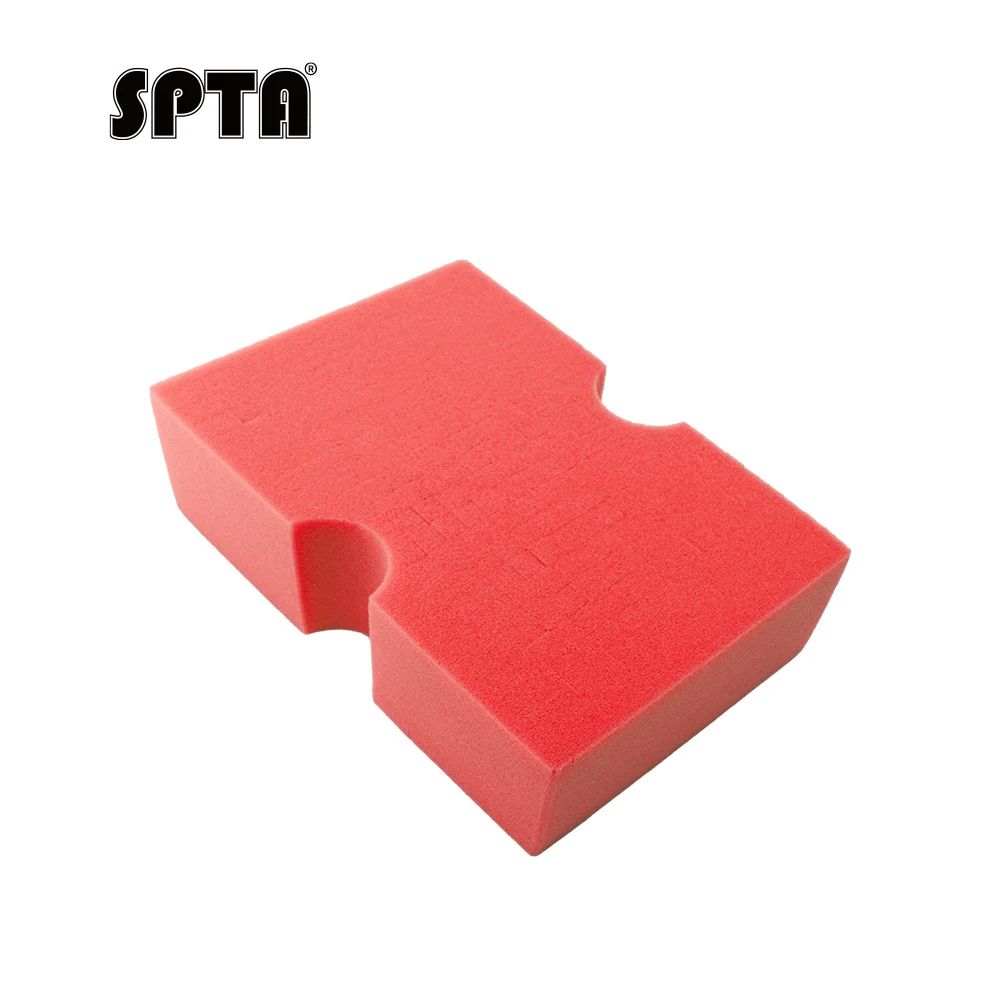 

SPTA 1PC Red Car Wash Sponge Scratch-Free Car Cleaning Sponge Durable Cross Cut Grid Sponge for Auto Multi Use Cleaning Washing