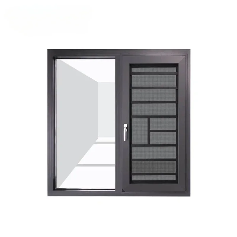 Waterproof Aluminium Casement Window with Tempered Glass Soundproof Heat Insulation Horizontal Opening Premium Alloy Frame