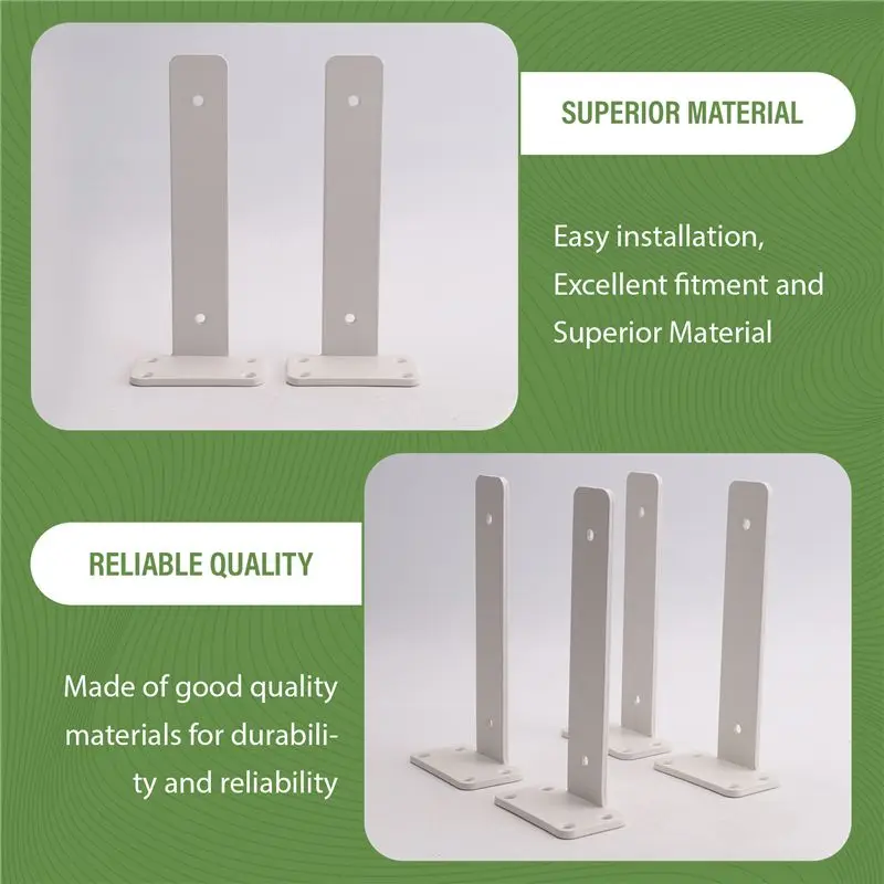 AWAH 8 Inch,Industrial Heavy Duty Shelf Bracket 4Pack, Metal Floating Shelf L Brackets