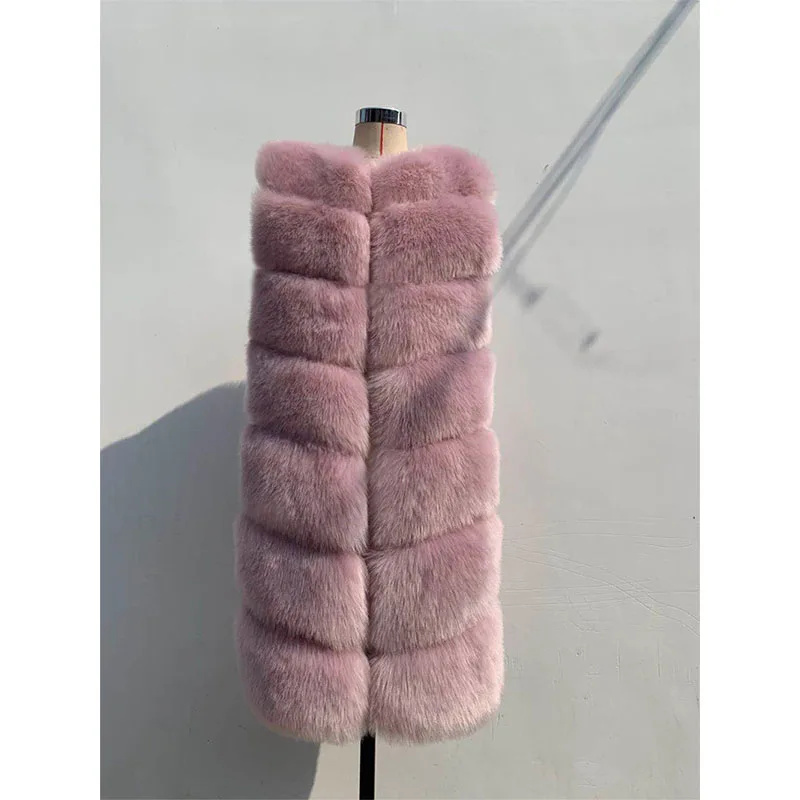 Faux Fur Vests for Women, Medium Long, Artifica Fox Fur Waistcoat, Fake FurSleeveless Gilet, Winter Fashion, Brand New