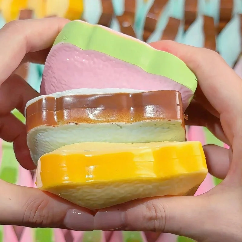 Crunchy Sound Squeeze Toast Butter Stick Squish Handmade Ball Block Filling Moldable Decompression Toy ADHD Sensory Play Relief