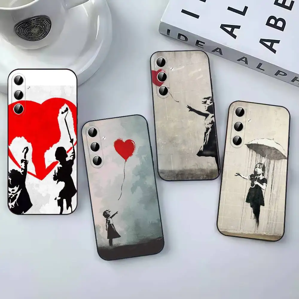 Graffiti A-Artist B-Banksy  Cell  Phone Case For Samsung Galaxy A 73,72,51,53,52,71,22,J7,8,9 Black fashion  coque Cover