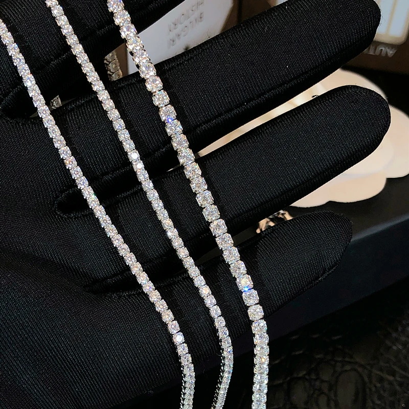 Neue S925 Sterling Silber Hip Hop Voller CZ Halsband Kette Halskette Für Frauen Luxus Cubic AAA Zirkon Kurze Zubehör Edlen Schmuck – Detail 6