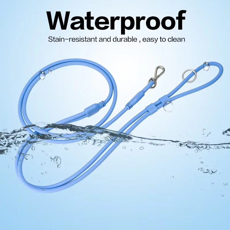 مقود حيوانات أليفة من السيليكون PVC عالي الجودة مقاوم للماء ومتين، مناسب لتدريب الكلاب الصغيرة والمتوسطة والكبيرة.