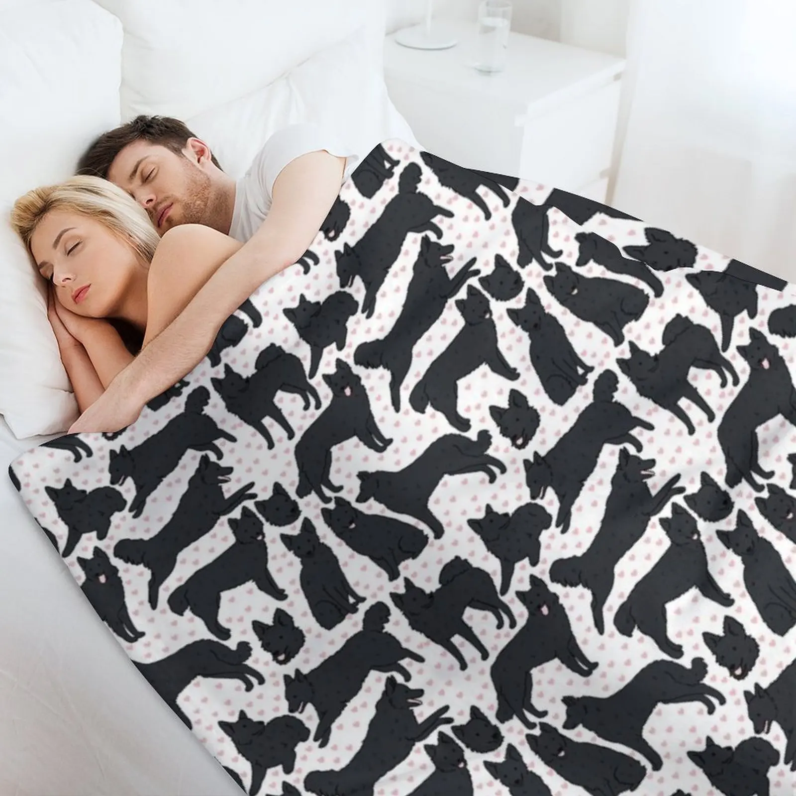 لطيف Mudi الأسود الكلب نمط رمي بطانية سرير ناعم Beautifuls لحاف البطانيات لبطانيات الأرائك #4