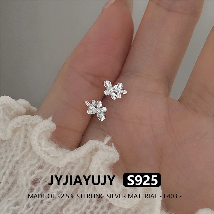 

JYJIAYUJY 100% цельно оригинальные серьги-гвоздики из стерлингового серебра S925, инкрустированные клевером и цирконием, модные ювелирные изделия, подарок для женщин E403