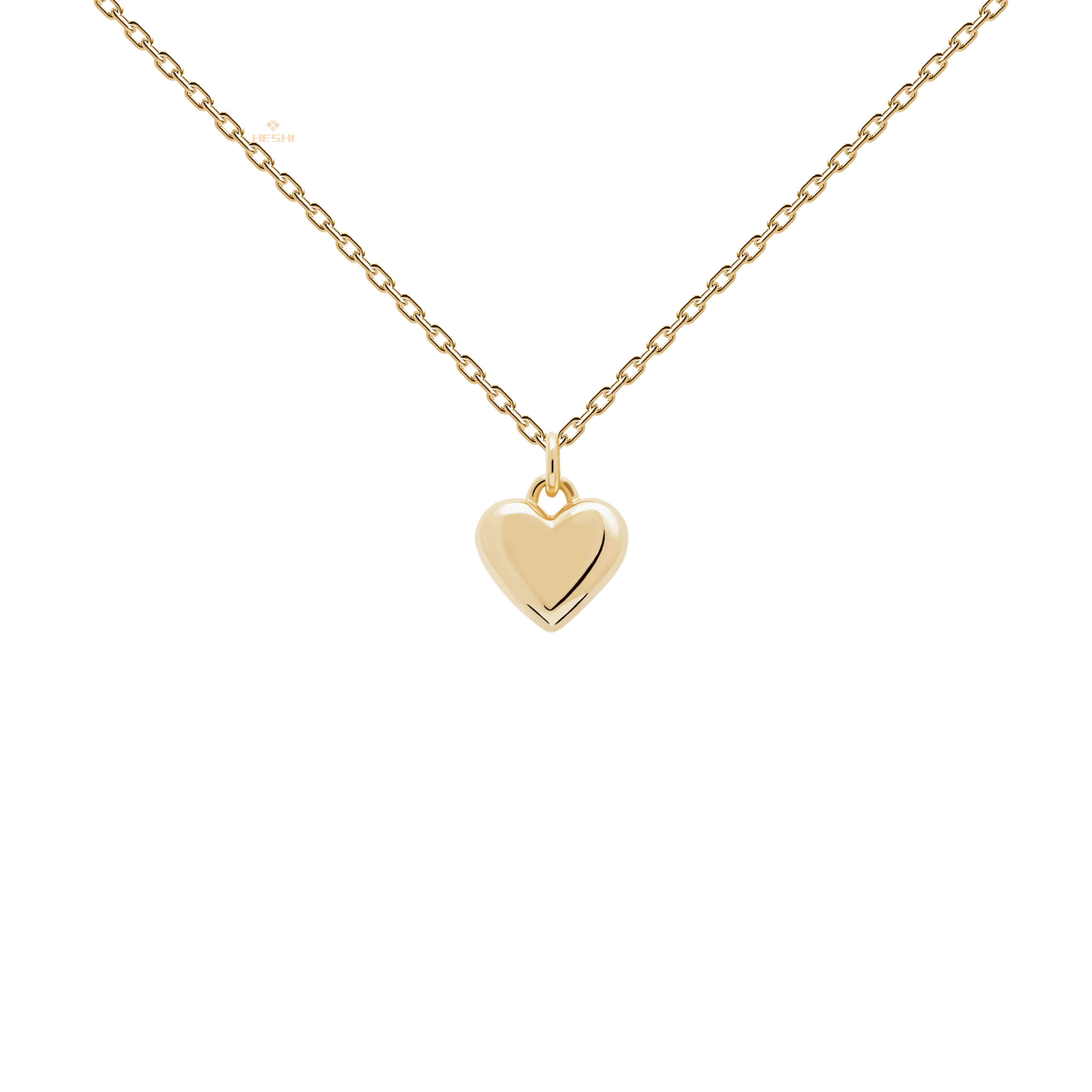 HESHI 925 Sterling Silver Gold-plated Chains Heart Necklace for Women Girl A-Z Alphabet Fine Jewelry Anniversary All-match Gift