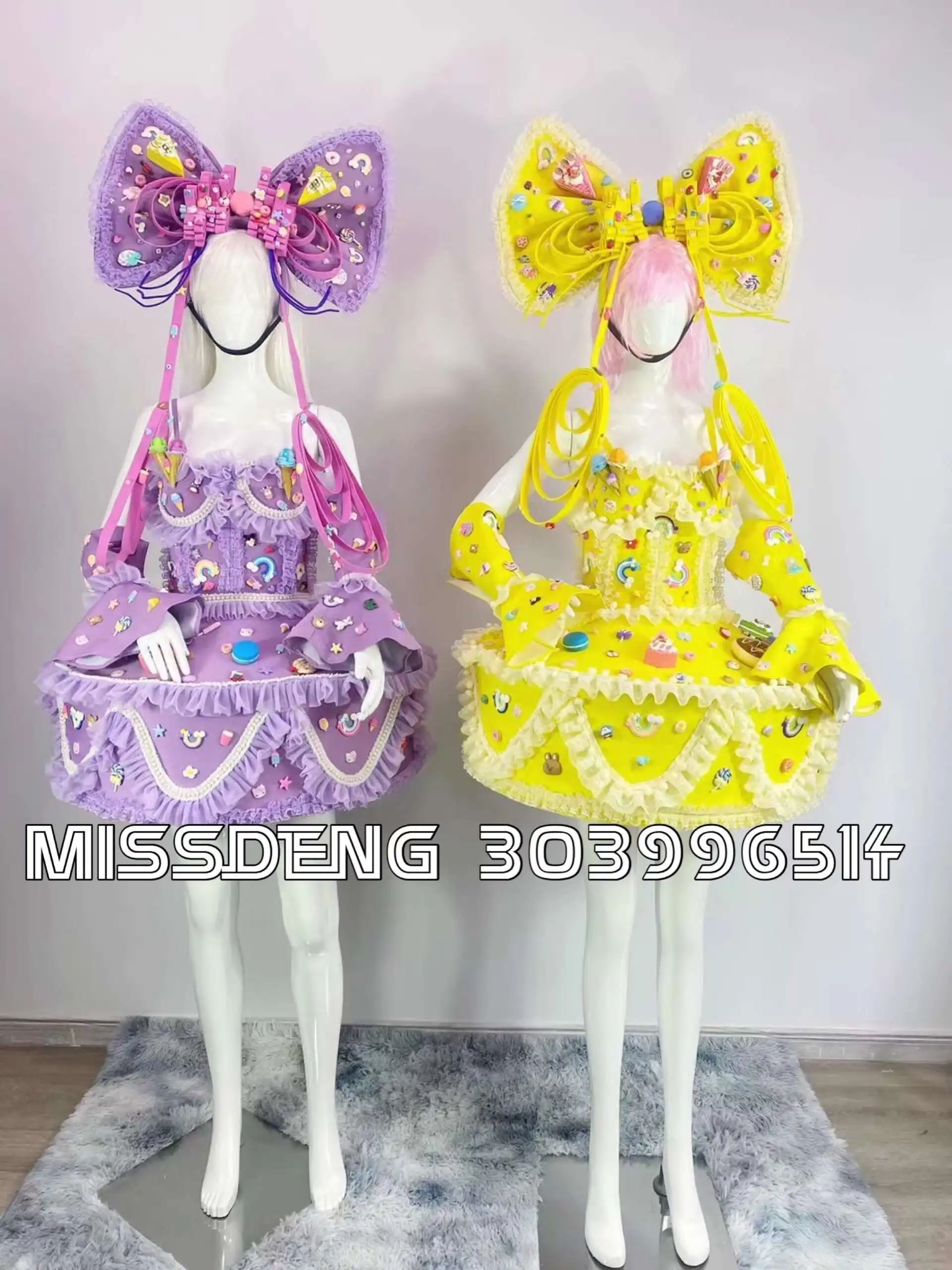 Missdeng Bar DS Nightclub Cosplay Costume Women Gogo Party Candy Party Cake Dress Candy Color Cute Parade Costume
