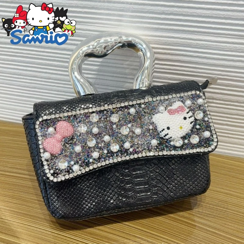 

Hello Kitty New Women's Diamond Handbag Cartoon Women's Diamond Shoulder Bag High Quality Fashion Banquet Women's Bag
