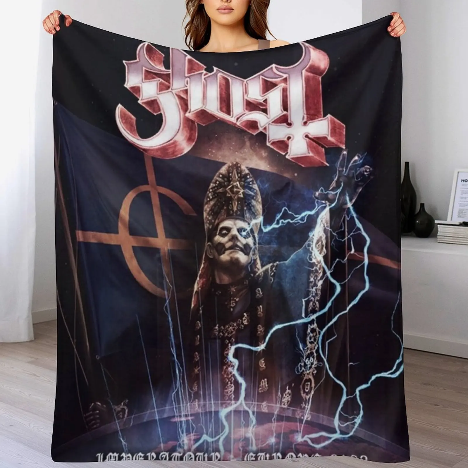 

impera ghost tour 2022 masdes Throw Blanket Soft Plaid Beautifuls Blankets