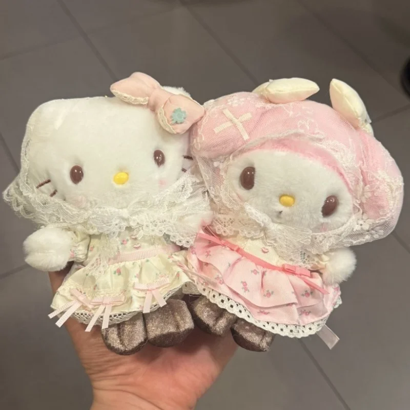 

Cute Sanrio Hello Kitty My Melody Forest Fragrant Series Lace Skirt Plush Keychain Student Canvas Bag Charm Key Loss Prevention