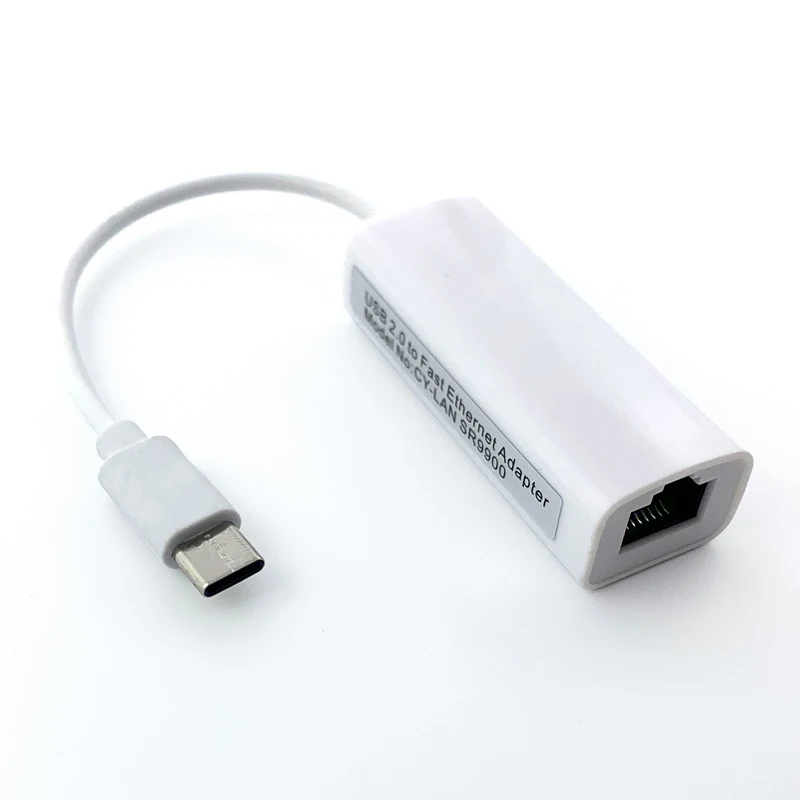 Type C to RJ45 Ethernet Adapter, USB 100Mbps Network Card for Laptop PC, Plug & Play LAN Converter