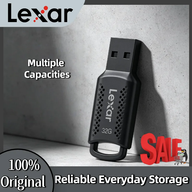 Lexar JumpDrive V400 USB 3.2 Pen Drive 32GB 64GB 128GB 100MB/s Memoria USB Negra Original para Computadora Pro Max