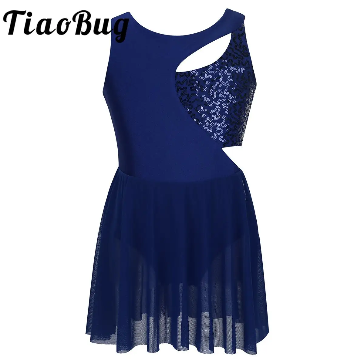 TiaoBug-Robe de Patinage sur Glace à Paillettes Brillantes pour Enfant, Costume de brevsur Scène pour Fille